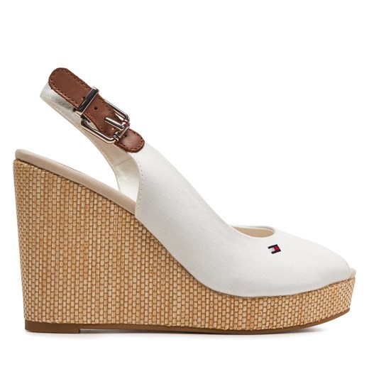 Sandały Tommy Hilfiger Iconic Elena Sling Back Wedge FW0FW04789 Écru Tommy Hilfiger 40 eobuwie.pl