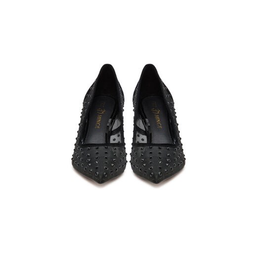 Czółenka czarne EVA MINGE bez zapięcia eleganckie na szpilce 