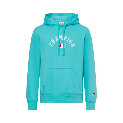 Champion Męski sweter z kapturem Mężczyźni Bawełna turkusowy jednolity ze sklepu vangraaf w kategorii Bluzy męskie - zdjęcie 179827947