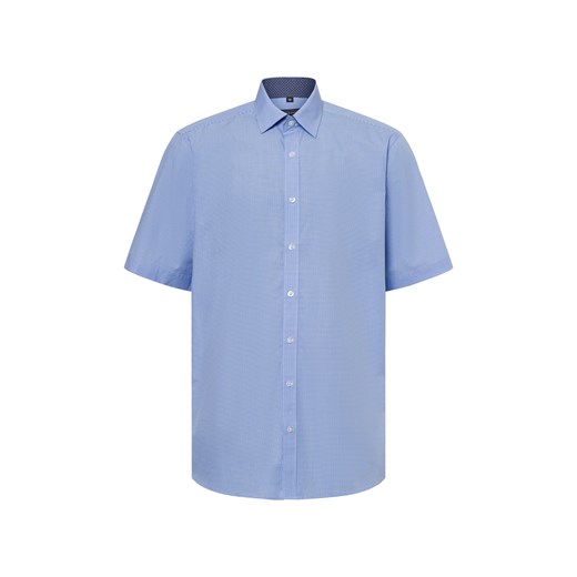 Finshley & Harding Męska koszula biznesowa - Easy Care Mężczyźni Modern Fit Bawełna jasnoniebieski w kratkę ze sklepu vangraaf w kategorii Koszule męskie - zdjęcie 179827966