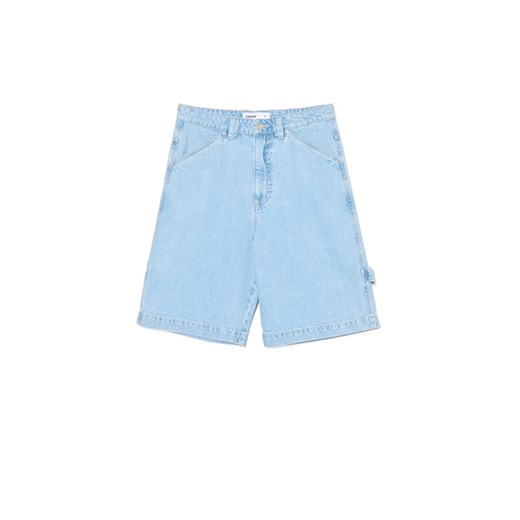 Cropp - Jeansowe szorty jorts z szeroką szlufką - niebieski ze sklepu Cropp w kategorii Szorty - zdjęcie 179828128