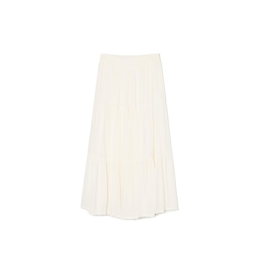 Cropp - Biała spódnica maxi z wiskozy - biały Cropp M Cropp