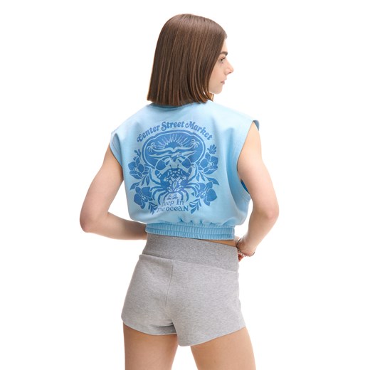 Cropp - Bluza boxy bez rękawów - fioletowy ze sklepu Cropp w kategorii Bluzy damskie - zdjęcie 179828345