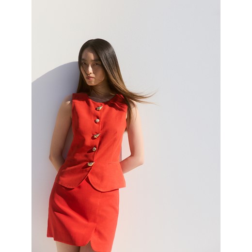 Spódnica Reserved casualowa z lnu 