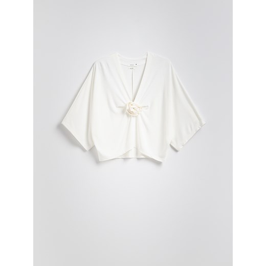 Reserved - Bluzka kimono z modalem - złamana biel Reserved XS Reserved