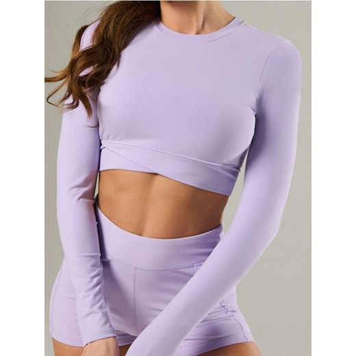 Sinsay - Sportowy crop top w stylu basic - fioletowy ze sklepu Sinsay w kategorii Bluzki damskie - zdjęcie 179829767