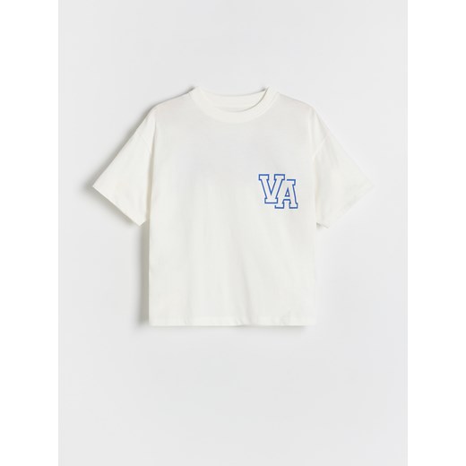Reserved - T-shirt z nadrukiem - złamana biel ze sklepu Reserved w kategorii T-shirty chłopięce - zdjęcie 179835706