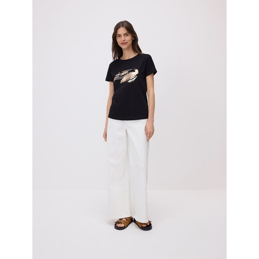 Reserved - T-shirt z nadrukiem - czarny Reserved S Reserved