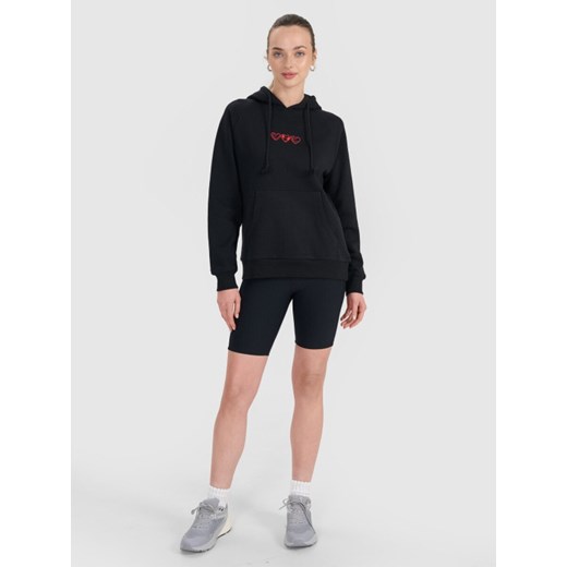 Damska bluza dresowa nierozpinana z kapturem 4F 4FRSS25TSWSF2265 - czarna S Sportstylestory.com wyprzedaż