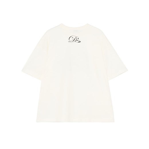 Cropp - Kremowa koszulka z kawowym motywem - kremowy Cropp XS Cropp