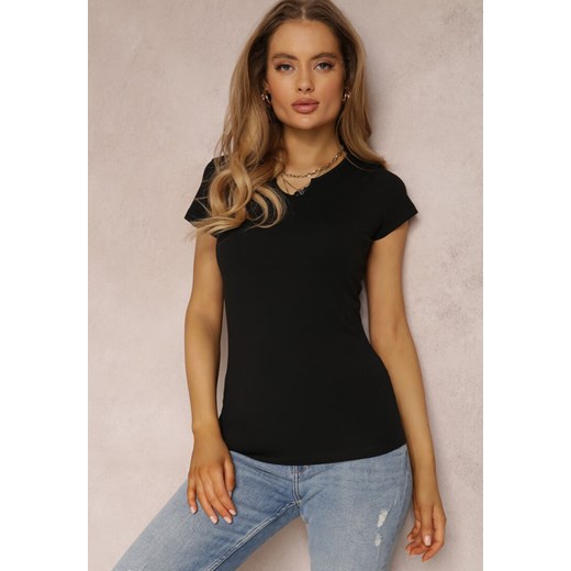Czarny T-shirt Petomeine ze sklepu renee.pl w kategorii Bluzki damskie - zdjęcie 179839275