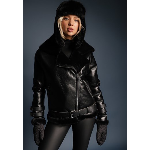 Czarna Kurtka Biker Adadina ze sklepu renee.pl w kategorii Kurtki damskie - zdjęcie 179840196