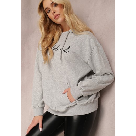 Jasnoszara Bluza Taniamenis ze sklepu renee.pl w kategorii Bluzy damskie - zdjęcie 179840385
