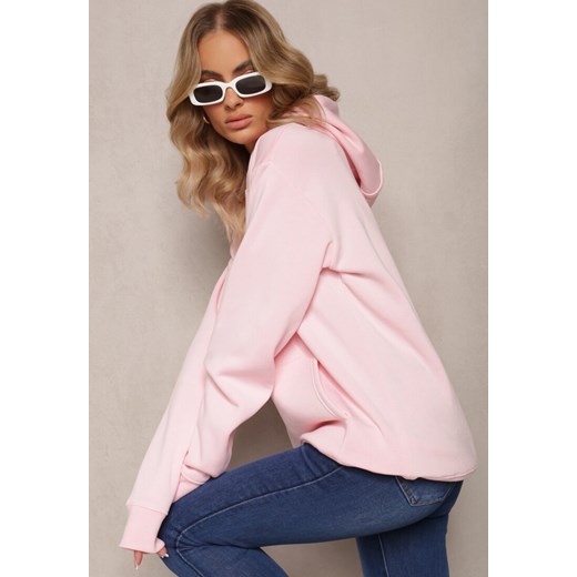 Różowa Bluza Kangurka z Kapturem i Wsuwaną Kieszenią Blizome ze sklepu renee.pl w kategorii Bluzy damskie - zdjęcie 179842118