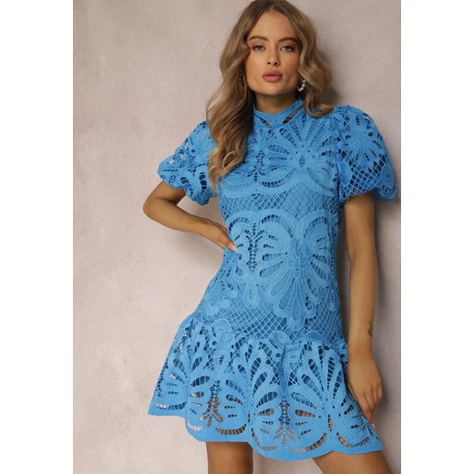 Niebieska Sukienka Amathinna ze sklepu renee.pl w kategorii Sukienki - zdjęcie 179842905