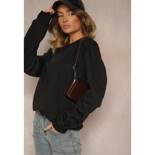 Czarna Casualowa Bluza z Bawełną i Ściągaczami Ivellemi ze sklepu renee.pl w kategorii Bluzy damskie - zdjęcie 179846605