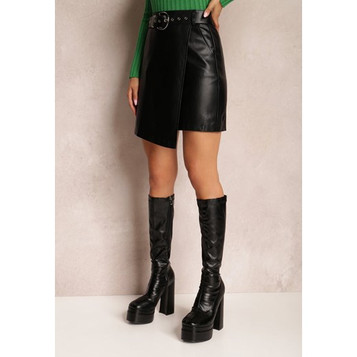 Czarna Spódnica z Paskiem Huguette Renee S renee.pl wyprzedaż