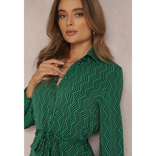 Zielona Sukienka Koszulowa Lelli Renee L promocja renee.pl