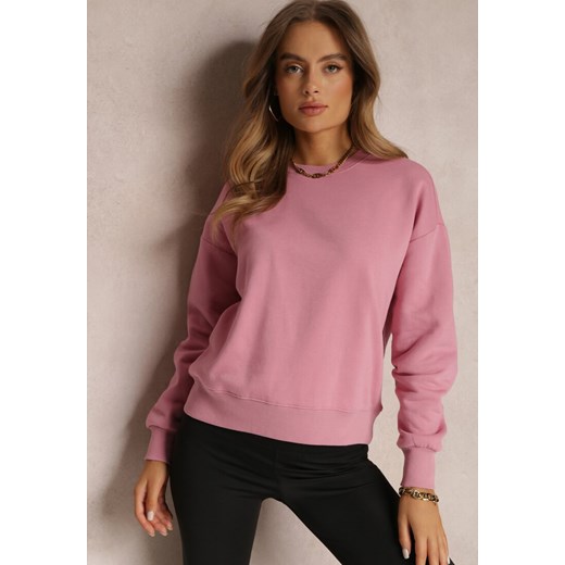 Ciemnoróżowa Bluza z Polarową Podszewką Heseh ze sklepu renee.pl w kategorii Bluzy damskie - zdjęcie 179848206
