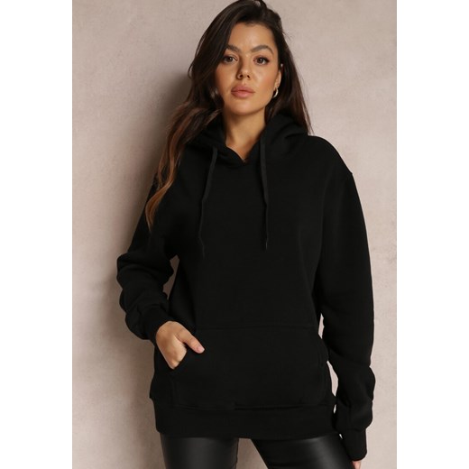 Czarna Bluza Bawełniana z Kapturem Marmi ze sklepu renee.pl w kategorii Bluzy damskie - zdjęcie 179850437