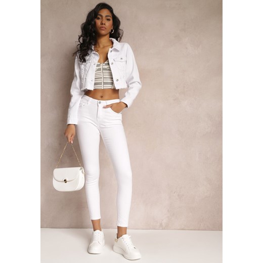 Białe Jeansy Skinny z Efektem Push Up Karinali ze sklepu renee.pl w kategorii Jeansy damskie - zdjęcie 179853425