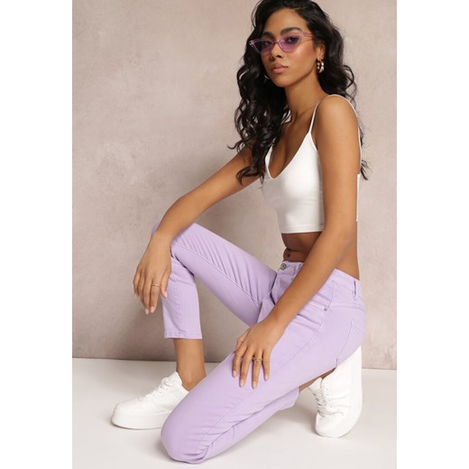 Fioletowe Jeansy Skinny z Efektem Push Up Karinali ze sklepu renee.pl w kategorii Jeansy damskie - zdjęcie 179853435