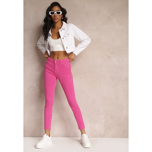 Fuksjowe Jeansy Skinny z Efektem Push Up Karinali ze sklepu renee.pl w kategorii Jeansy damskie - zdjęcie 179853439