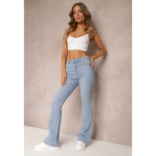 Jasnoniebieskie Jeansy Dzwony High Waist Briris ze sklepu renee.pl w kategorii Jeansy damskie - zdjęcie 179853445