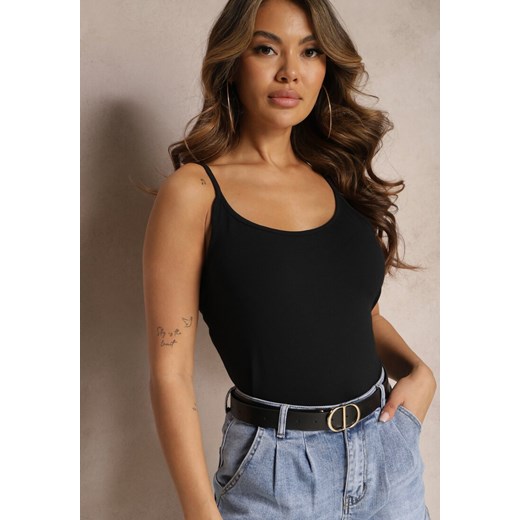 Czarny Bawełniany Top na Regulowanych Ramiączkach Resalio Renee 2XL renee.pl okazja