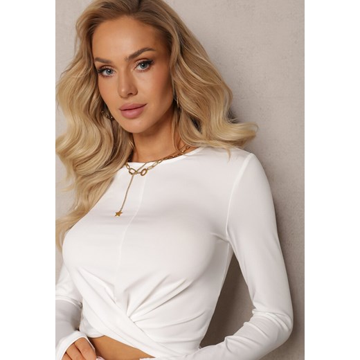 Bluzka damska Renee z długim rękawem biała casual