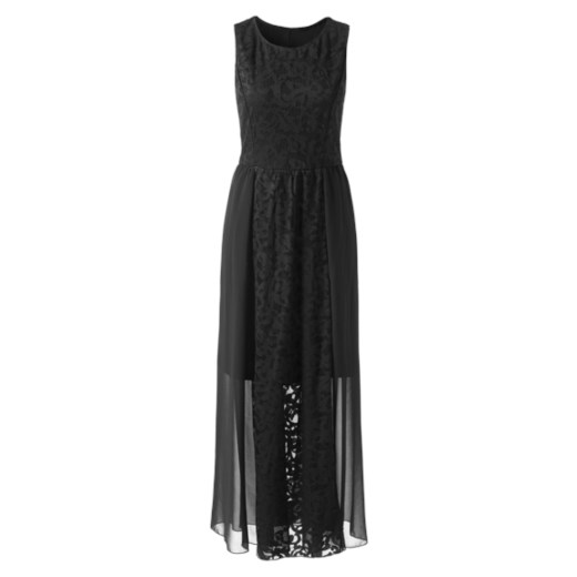 Lace and Georgette Long Dress Intimissimi czarny sukienki koronkowe