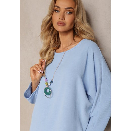 Bluzka damska Renee casual z okrągłym dekoltem z długim rękawem 
