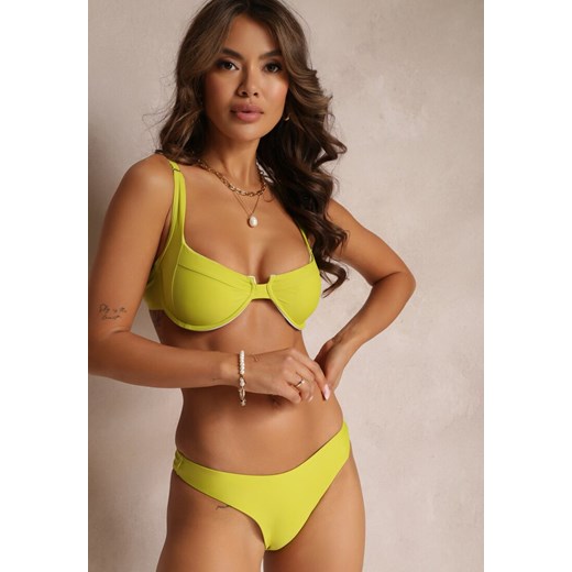 Jasnozielone Gładkie Bikini na Ramiączkach z Regulacją Luciesa ze sklepu renee.pl w kategorii Stroje kąpielowe - zdjęcie 179865037