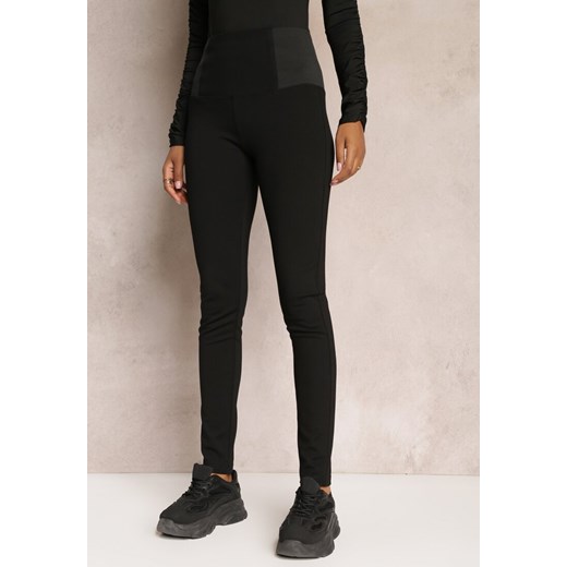 Czarne Legginsy High Waist z Szeroką Gumką w Talii Renume ze sklepu renee.pl w kategorii Spodnie damskie - zdjęcie 179871018