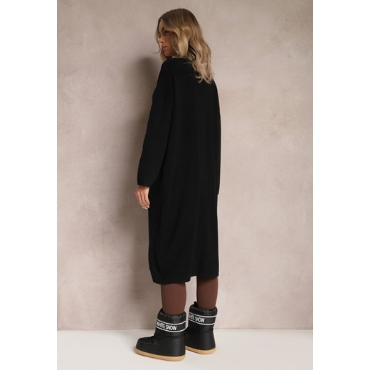 Czarny Długi Kardigan Zapinany Rousalere Renee S renee.pl okazyjna cena