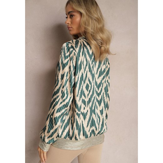 Ciemnozielona Połyskująca Bluza typu Bomberka Zasuwana Niatas Renee XL okazja renee.pl