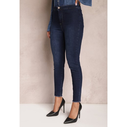 Niebieskie Jeansy Skinny z Postrzępionymi Krawędziami Janitha ze sklepu renee.pl w kategorii Jeansy damskie - zdjęcie 179876619