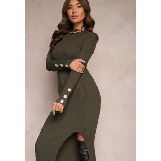 Renee sukienka zielona maxi z golfem 