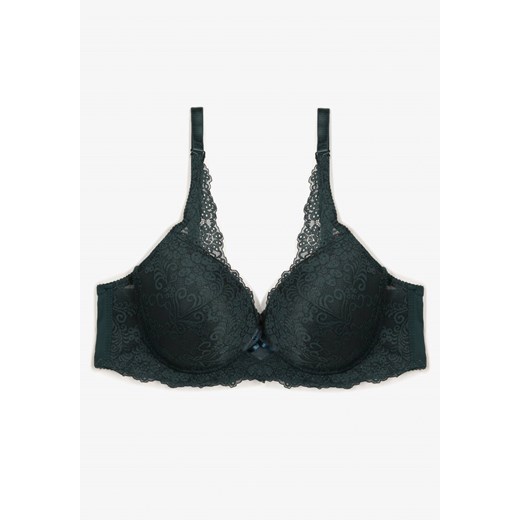 Ciemnozielony Klasyczny Biustonosz Ozdobiony Koronką Restane Renee 90D okazyjna cena renee.pl