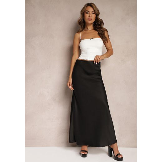Czarna Satynowa Spódnica Maxi High Waist Formia ze sklepu renee.pl w kategorii Spódnice - zdjęcie 179883328