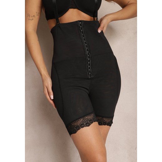 Czarne Majtki Modelujące High Waist z Szelkami i Push-Upem Tarenna Renee L renee.pl wyprzedaż