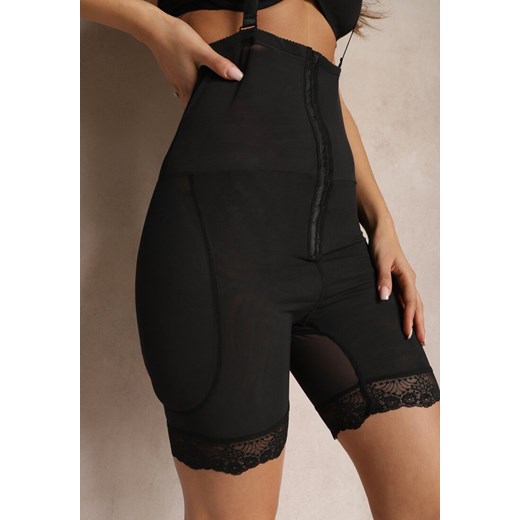 Czarne Majtki Modelujące High Waist z Szelkami i Push-Upem Tarenna ze sklepu renee.pl w kategorii Bielizna wyszczuplająca - zdjęcie 179885238