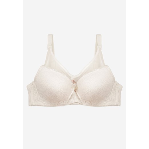 Jasnobeżowy Koronkowy Biustonosz Full Cup Ozdobiony Cyrkoniami Helleboria Renee 110E promocyjna cena renee.pl