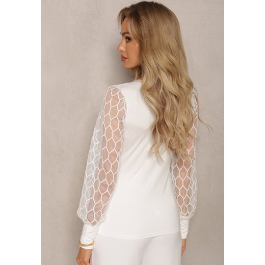 Bluzka damska Renee z okrągłym dekoltem z długim rękawem 
