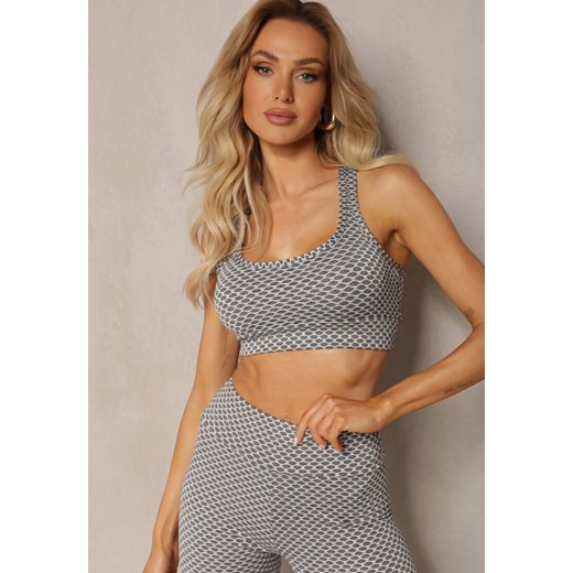 Biały Elastyczny Top Biustonosz w Sportowym Stylu Refettia ze sklepu renee.pl w kategorii Biustonosze - zdjęcie 179894769