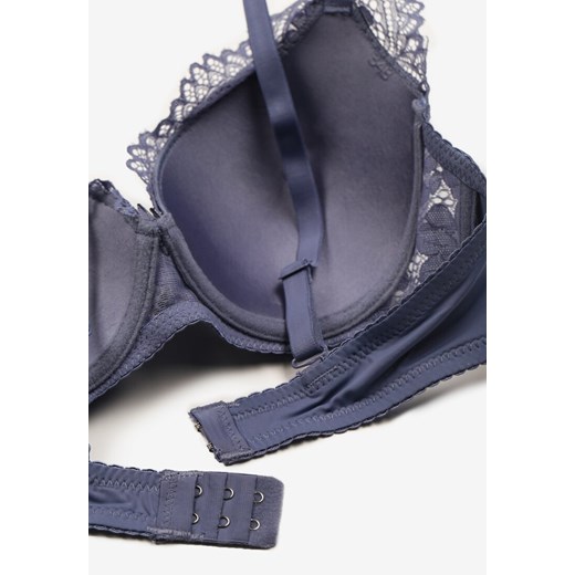 Niebieski Biustonosz z Usztywnianymi Miseczkami Ozdobione Koronką Pillnes Renee 85B okazyjna cena renee.pl