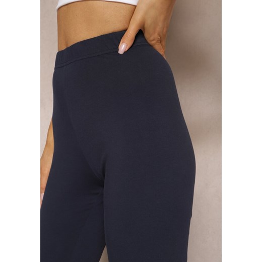 Granatowe Spodnie z Bawełny o Długości 3/4 Legginsy Abiknia Renee 5XL okazja renee.pl