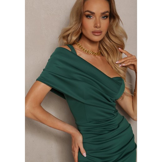 Sukienka Renee maxi na sylwestra z asymetrycznym dekoltem elegancka 