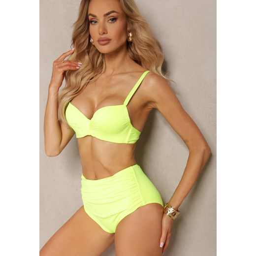 Jasnozielone Bikini Usztywniany Biustonosz na Regulowanych Ramiączkach i Majtki z Wysokim Stanem Olamarie ze sklepu renee.pl w kategorii Stroje kąpielowe - zdjęcie 179898767