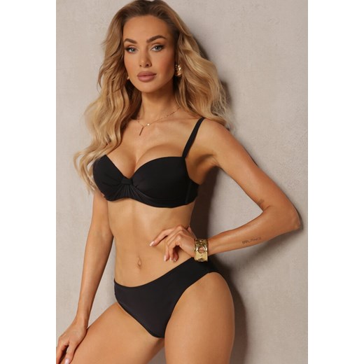Czarne Bikini Komplet Dwuczęściowy Biustonosz z Usztywnionymi Miseczkami Majtki Typu Figi Wistella ze sklepu renee.pl w kategorii Stroje kąpielowe - zdjęcie 179898965
